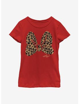 Disney Mickey Mouse Animal Print Bow Youth Girls T-Shirt, , hi-res