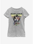 Disney Mickey Mouse Explore Mickey Travel Youth Girls T-Shirt, ATH HTR, hi-res