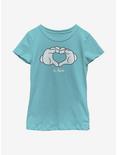 Disney Mickey Mouse Glove Heart Youth Girls T-Shirt, TAHI BLUE, hi-res