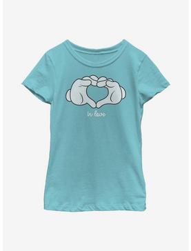Disney Mickey Mouse Glove Heart Youth Girls T-Shirt, , hi-res
