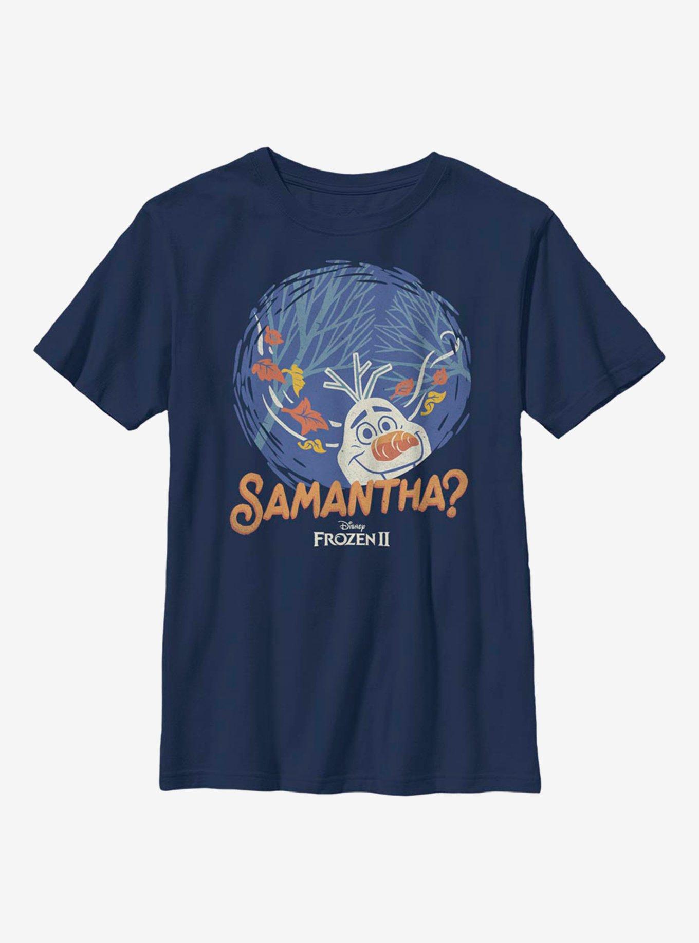 Disney Frozen 2 Olaf Samantha Youth T-Shirt, NAVY, hi-res