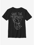 Disney The Little Mermaid Save The Mermaids Youth T-Shirt, BLACK, hi-res
