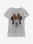Disney Mickey Mouse Modern Minnie Face Leopard Youth Girls T-Shirt, ATH HTR, hi-res