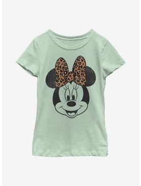 Disney Mickey Mouse Modern Minnie Face Leopard Youth Girls T-Shirt, , hi-res