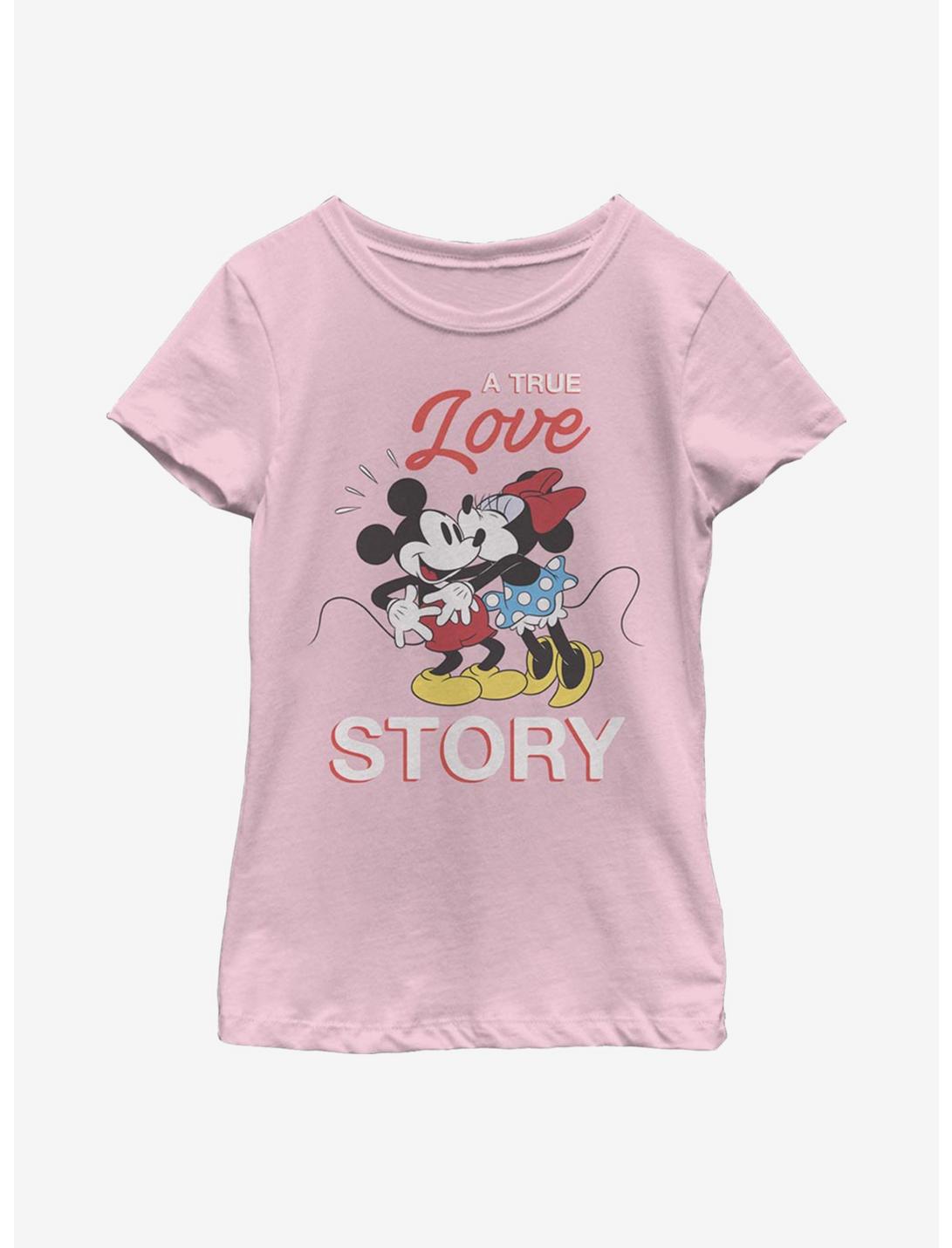 Disney Mickey Mouse True Love Story Youth Girls T-Shirt, PINK, hi-res