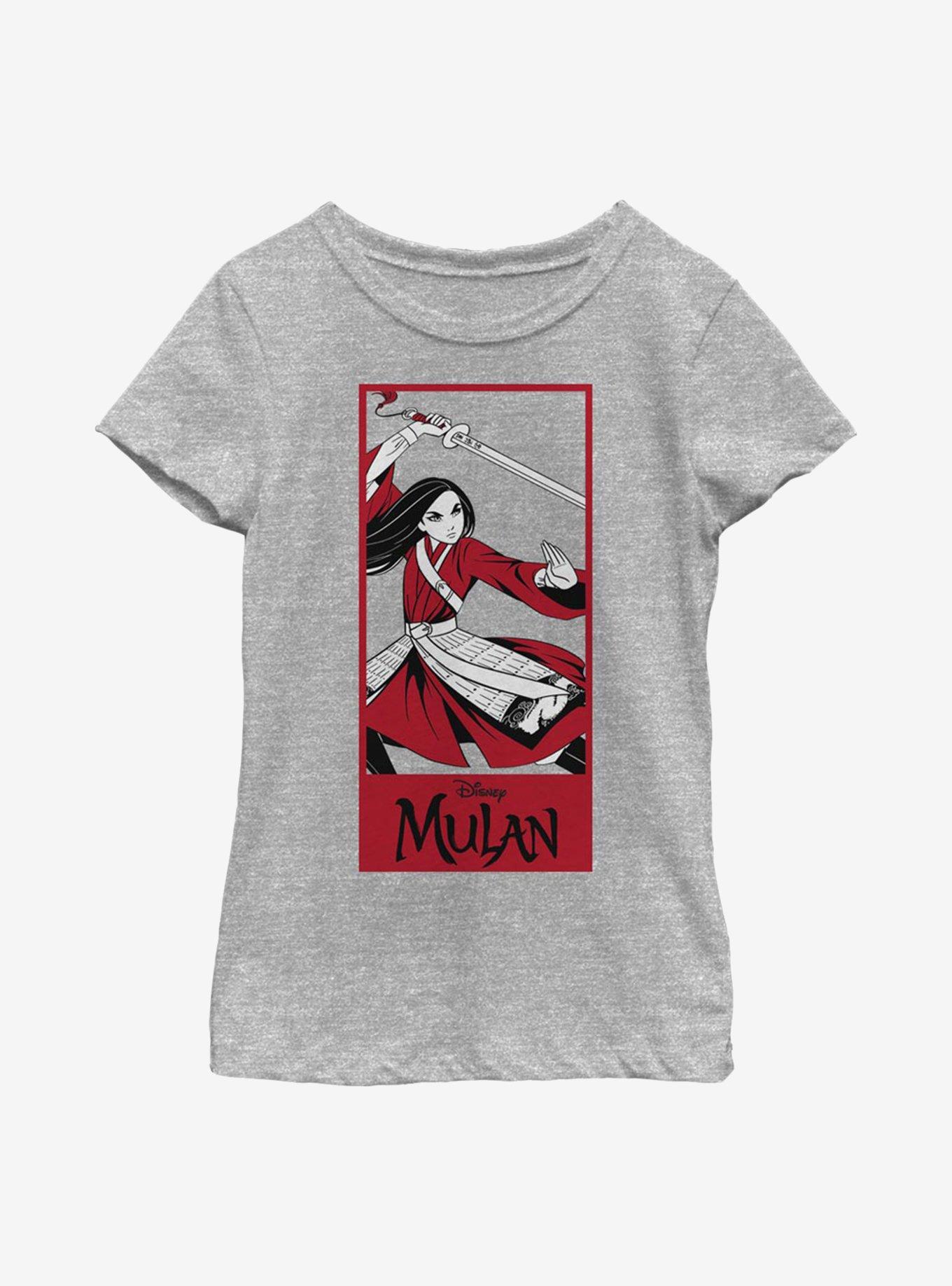 Disney Mulan Bold Spirit Youth Girls T-Shirt, ATH HTR, hi-res