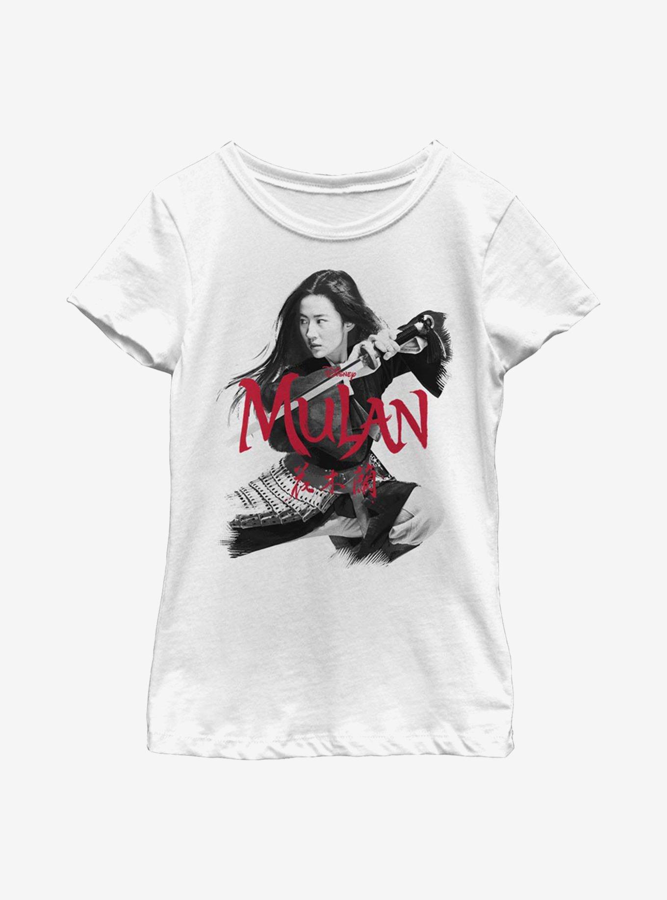 Disney Mulan Fighting Stance Youth Girls T-Shirt, WHITE, hi-res