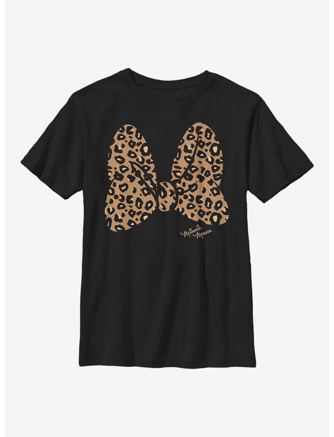 Plus Size Disney Mickey Mouse Animal Print Bow Youth T-Shirt, BLACK, hi-res