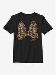 Disney Mickey Mouse Animal Print Bow Youth T-Shirt, BLACK, hi-res