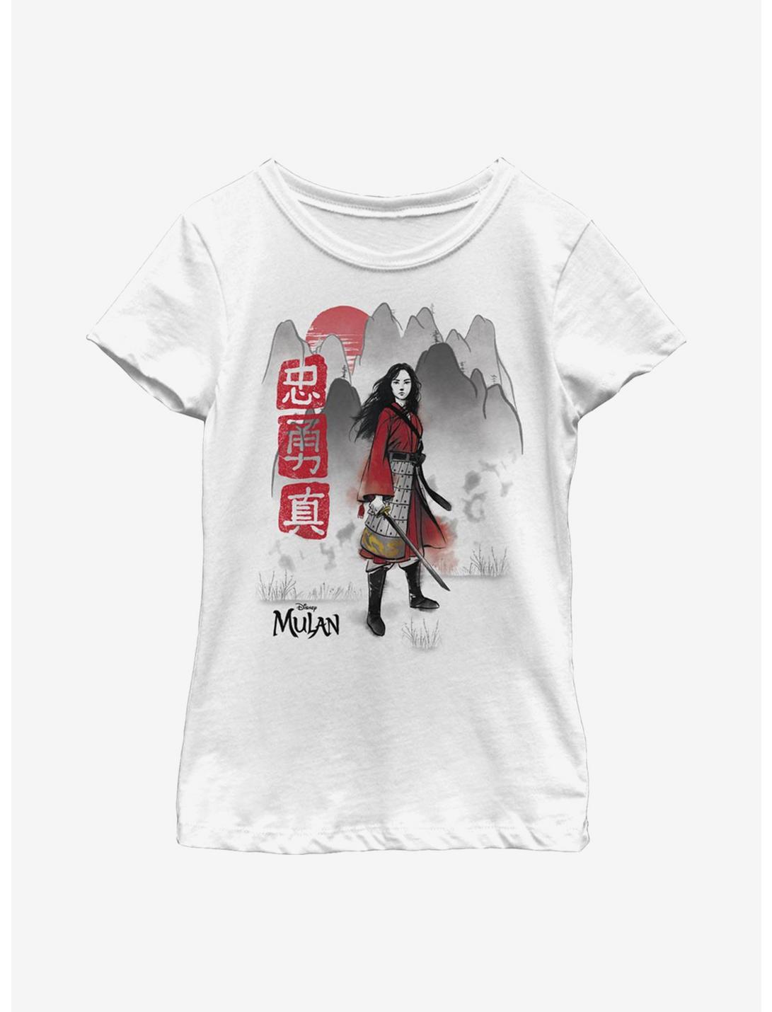 Disney Mulan Loyal Brave True Youth Girls T-Shirt, WHITE, hi-res