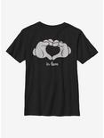 Disney Mickey Mouse Glove Heart Youth T-Shirt, BLACK, hi-res