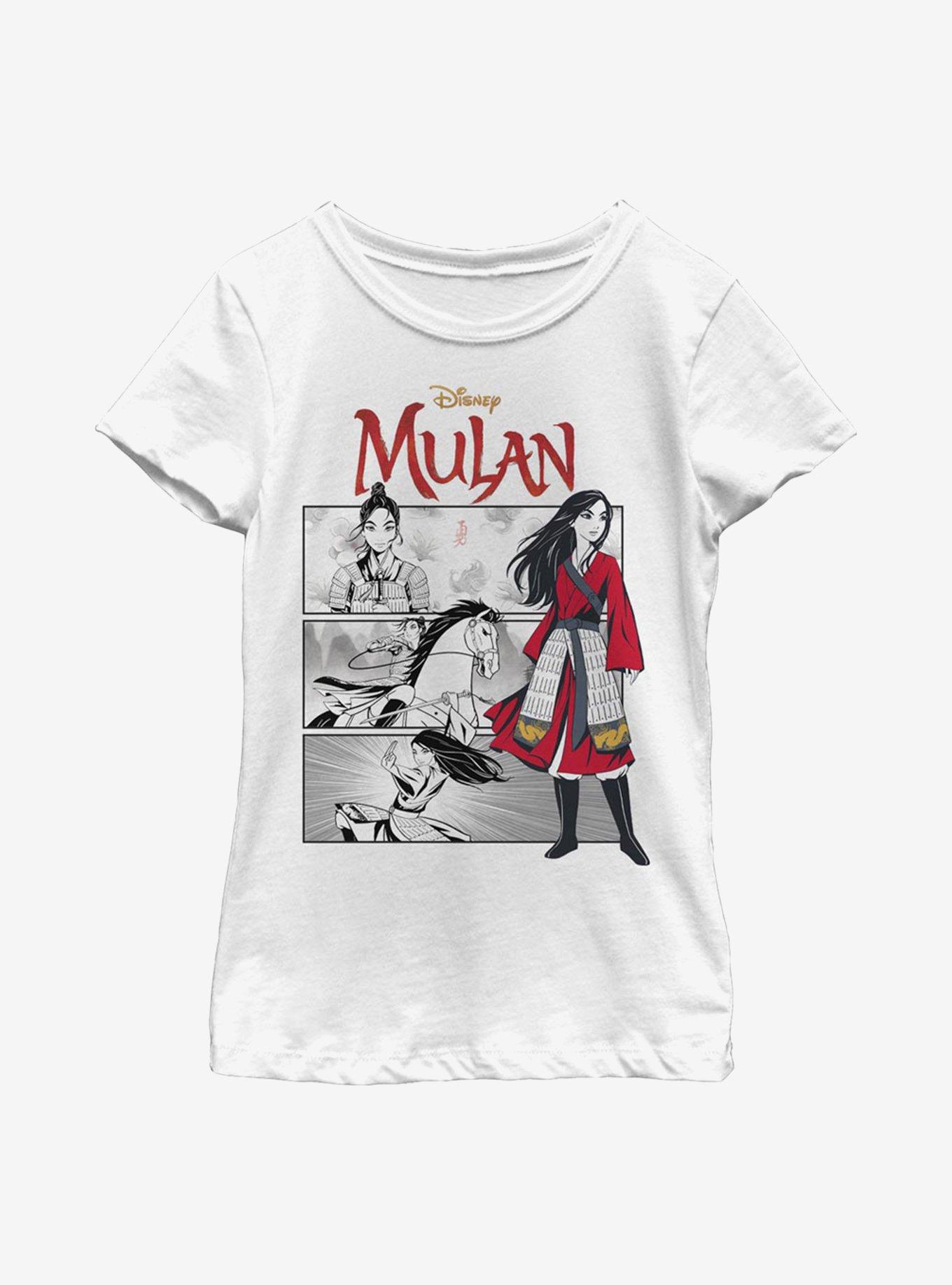 Disney Mulan Comic Panels Youth Girls T-Shirt, WHITE, hi-res