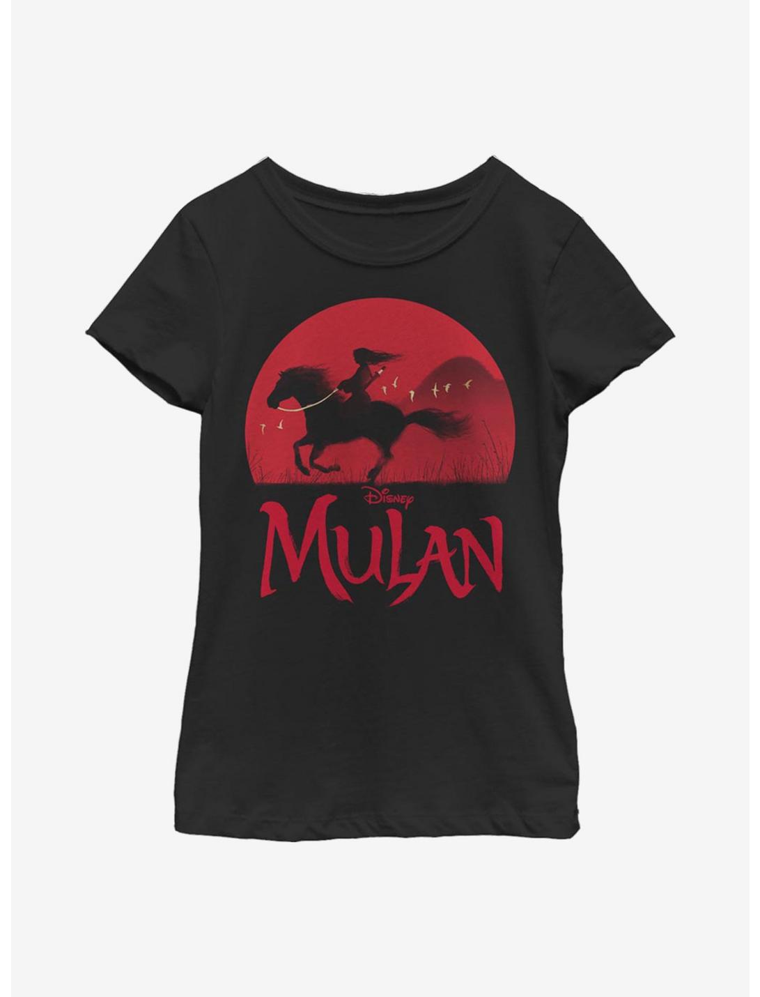 Disney Mulan Sunset Youth Girls T-Shirt, BLACK, hi-res
