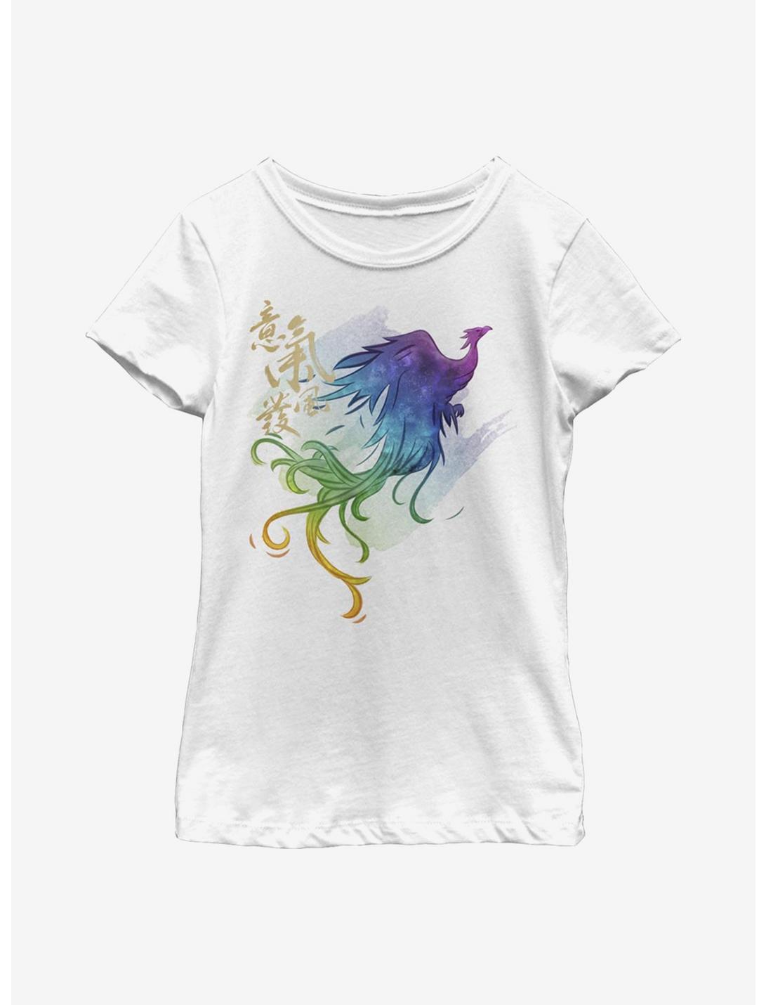 Disney Mulan Watercolor Phoenix Youth Girls T-Shirt, WHITE, hi-res