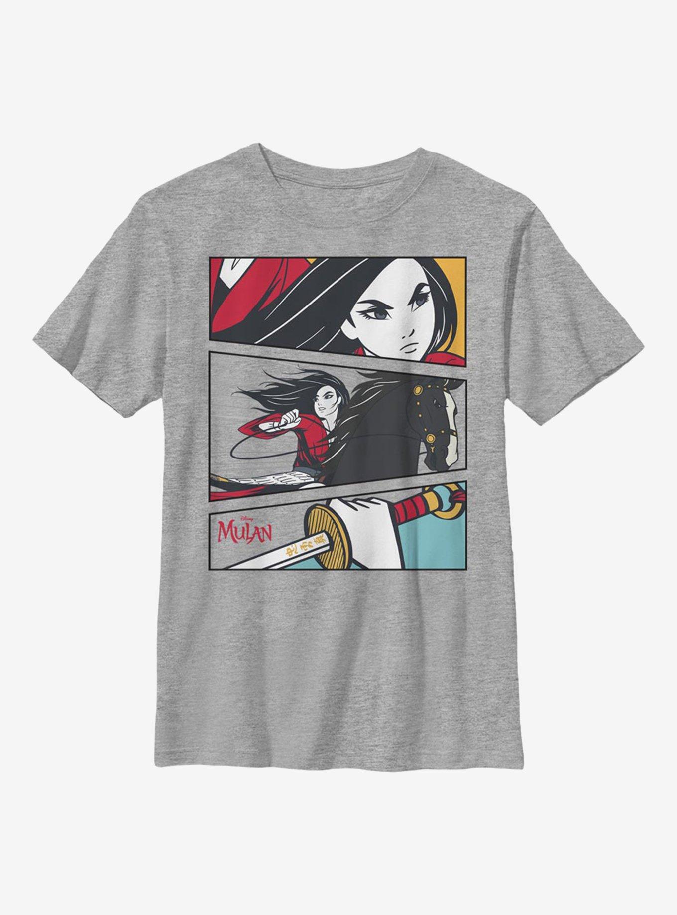 Disney Mulan Action Panels Youth T-Shirt, ATH HTR, hi-res