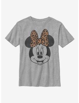 Disney Mickey Mouse Modern Minnie Face Leopard Youth T-Shirt, , hi-res