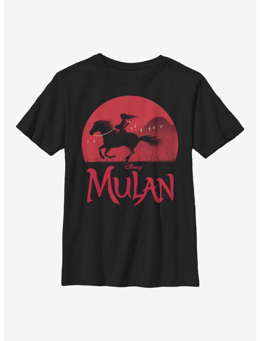Disney Mulan Sunset Youth T-Shirt, BLACK, hi-res