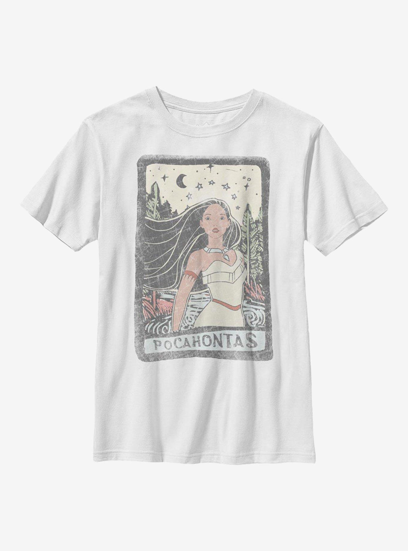 Disney Pocahontas Block Bottom Text Youth T-Shirt, WHITE, hi-res