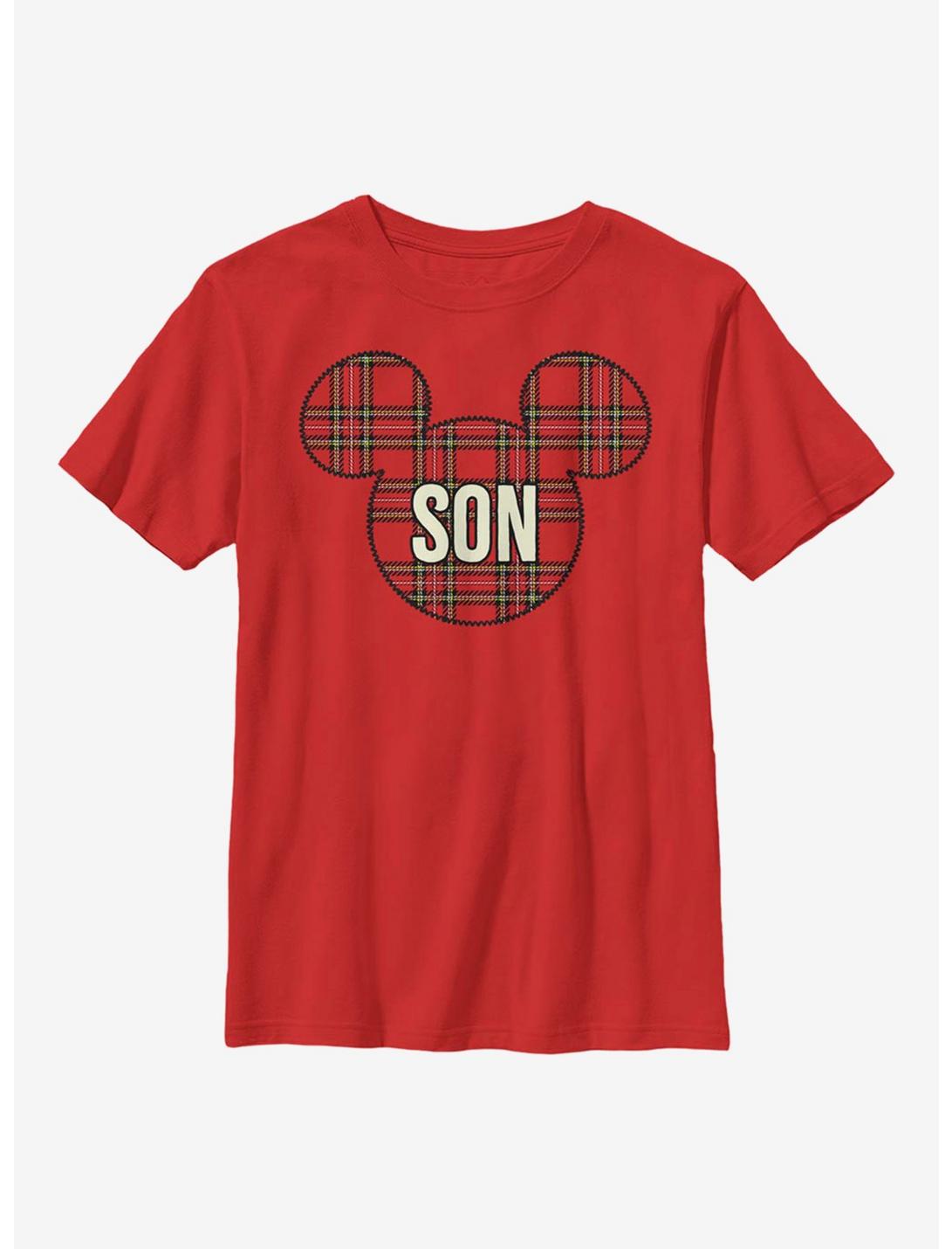 Disney Mickey Mouse Son Holiday Patch Youth T-Shirt, RED, hi-res