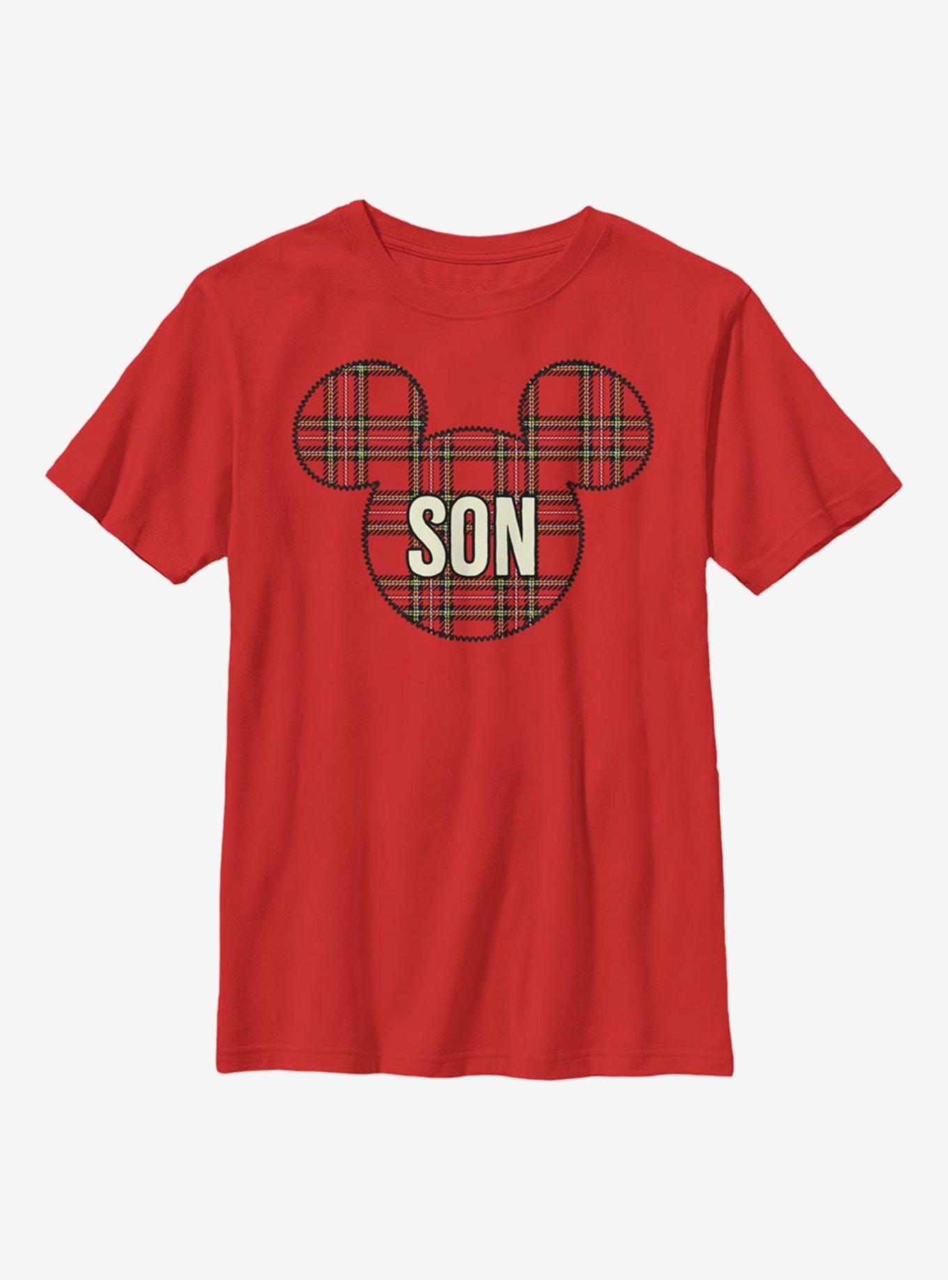 Disney Mickey Mouse Son Holiday Patch Youth T-Shirt, RED, hi-res