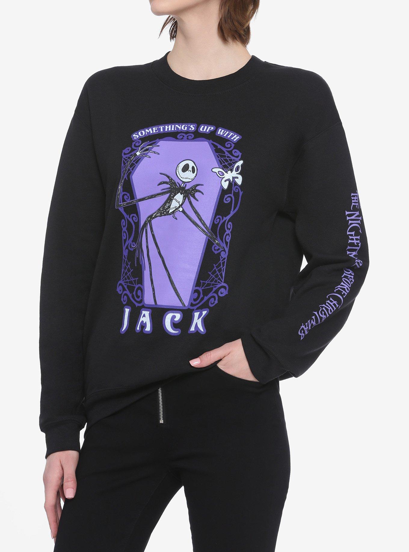 The Nightmare Before Christmas Something's Up With Jack Girls Sweatshirt, BLACK, hi-res