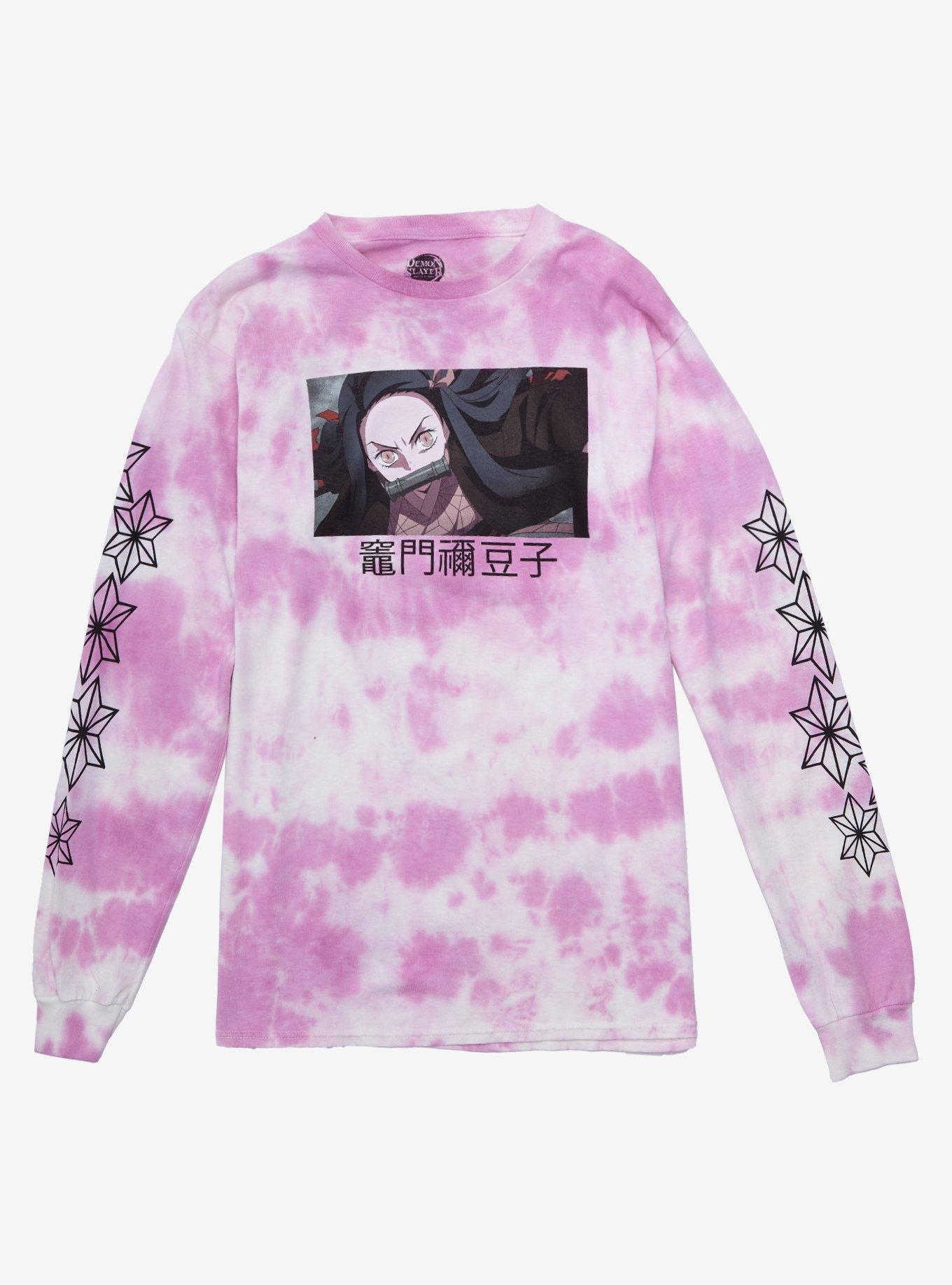 Demon Slayer: Kimetsu No Yaiba Nezuko Kamado Tie-Dye Girls Long-Sleeve T-Shirt, MULTI, hi-res