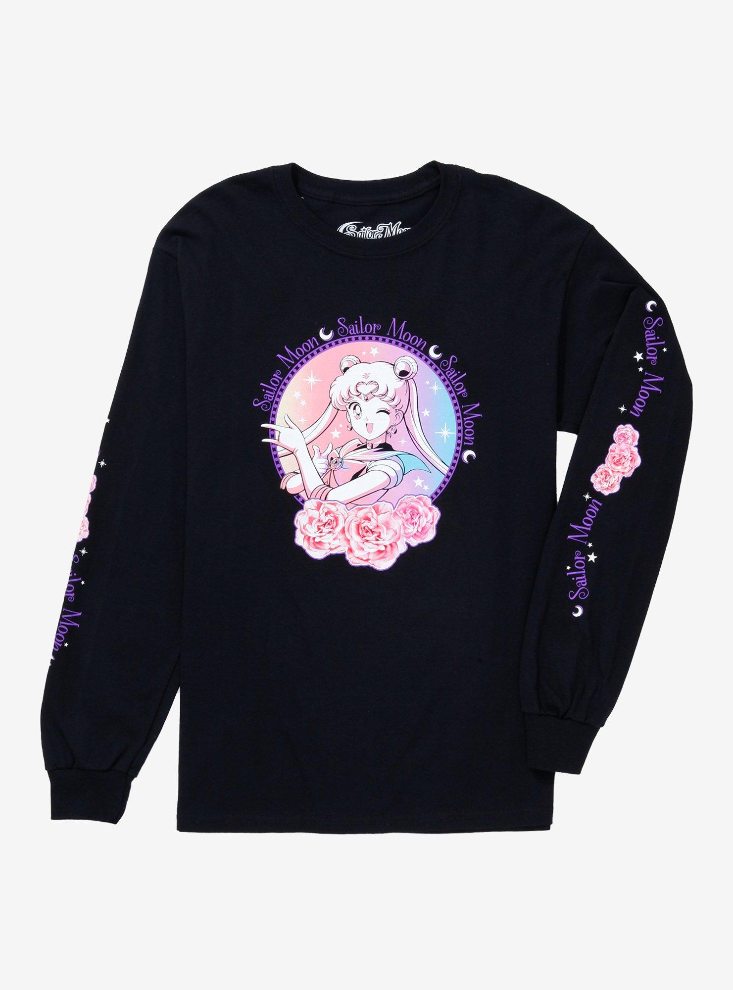 Sailor Moon Pastel & Roses Girls Long-Sleeve T-Shirt, MULTI, hi-res