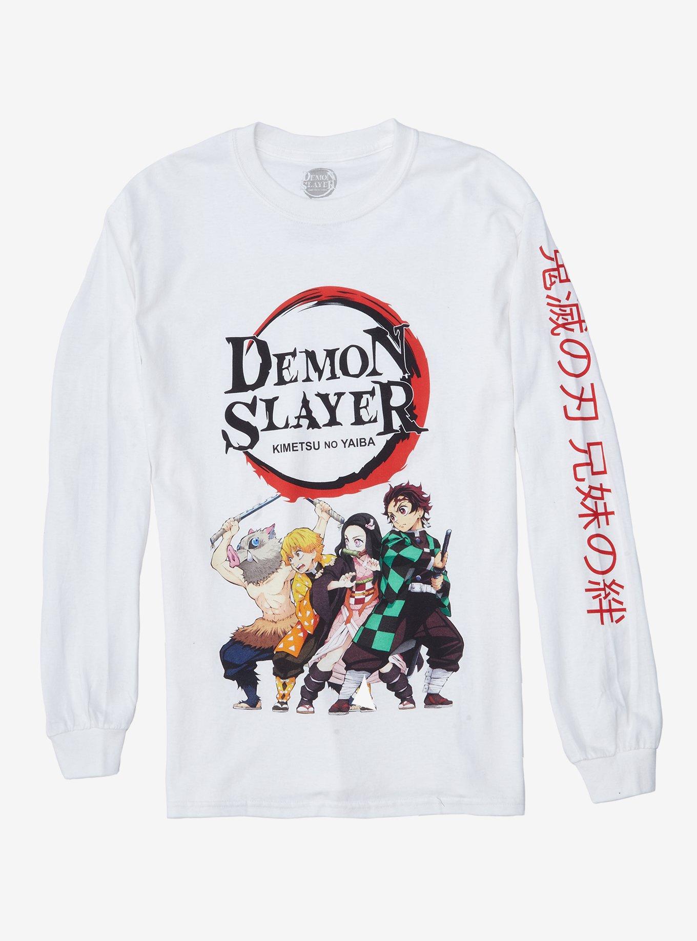 Demon Slayer: Kimetsu No Yaiba Group & Logo Long-Sleeve T-Shirt, MULTI, hi-res