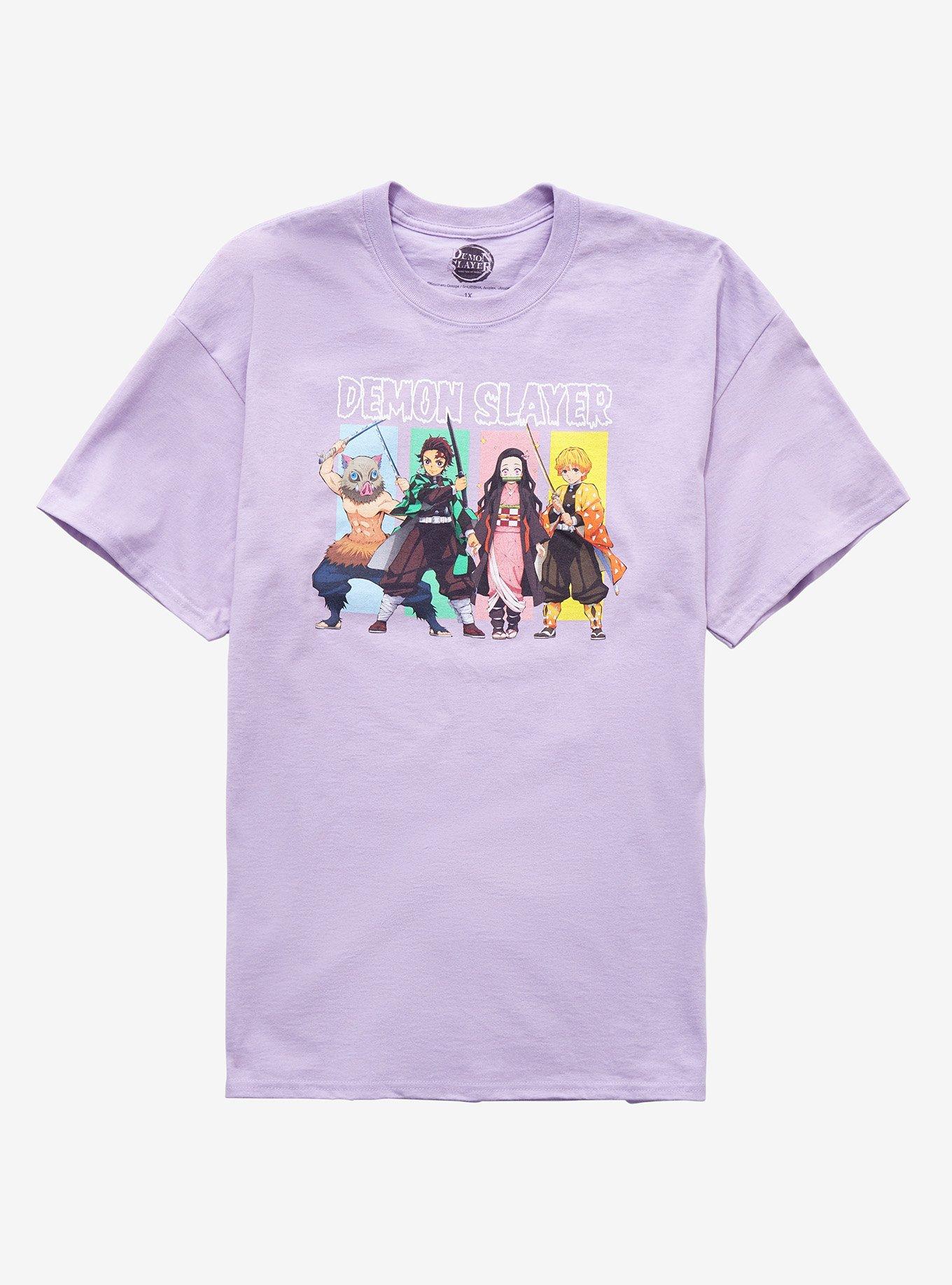 Demon Slayer: Kimetsu No Yaiba Pastel Purple Girls T-Shirt Plus Size, MULTI, hi-res