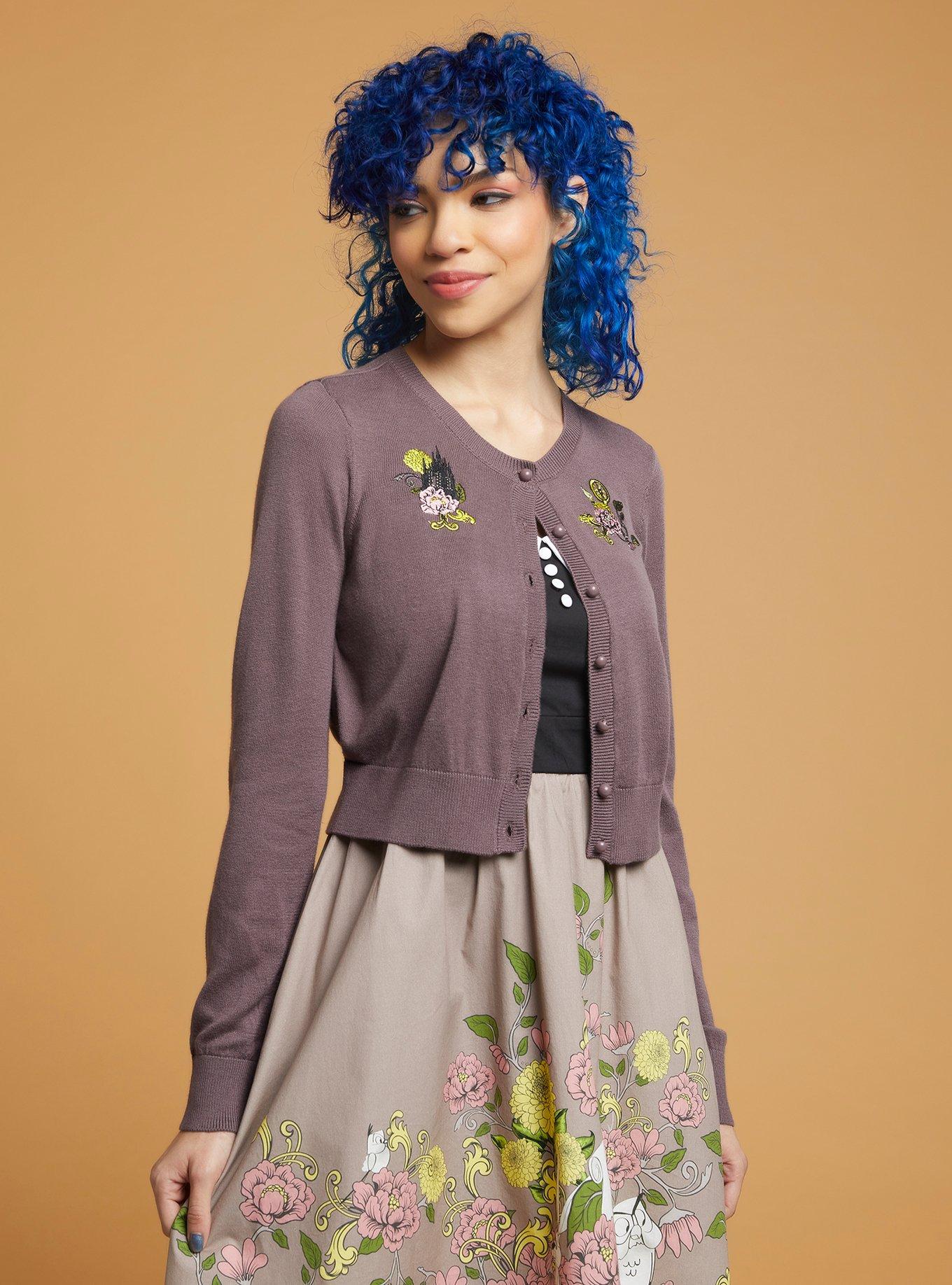 Her Universe Disney Sleeping Beauty Embroidered Crop Cardigan, MULTI, hi-res