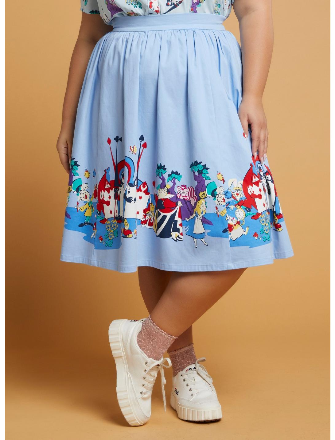 Her Universe Disney Alice In Wonderland Skirt Plus Size, BLUE  WHITE, hi-res
