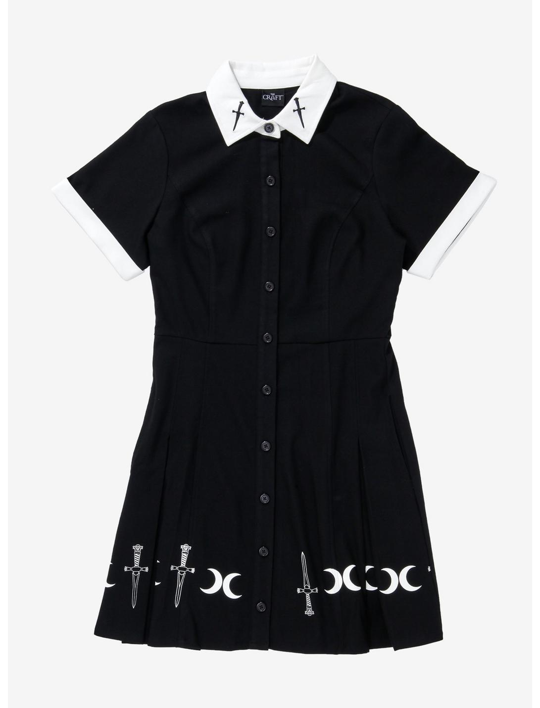 The Craft Dagger Collar Button-Front Dress Plus Size, BLACK, hi-res