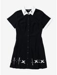 The Craft Dagger Collar Button-Front Dress Plus Size, BLACK, hi-res