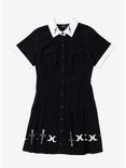 The Craft Dagger Collar Button-Front Dress, BLACK, hi-res