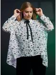 Her Universe Disney The Haunted Mansion Madame Leota Bow Tie Hi-Low Woven Button-Up Plus Size, MULTI, hi-res