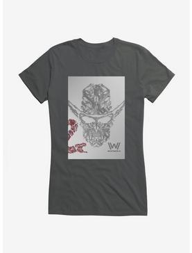 Westworld Man In Black Skull Girls T-Shirt, CHARCOAL, hi-res