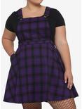 Black & Purple Plaid Skirtall Plus Size, PLAID - PURPLE, hi-res