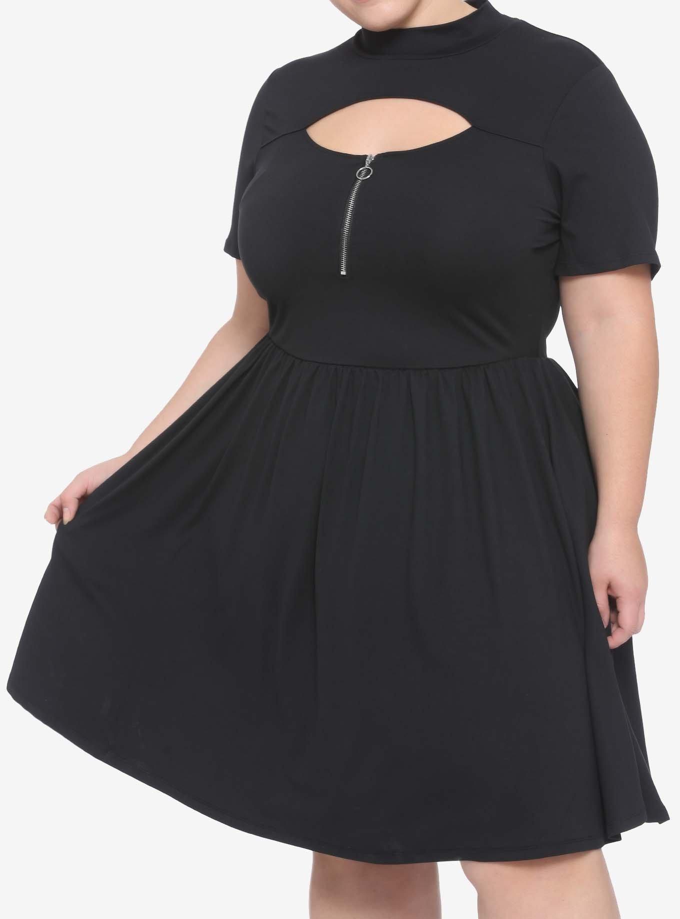 Black skater dress store plus