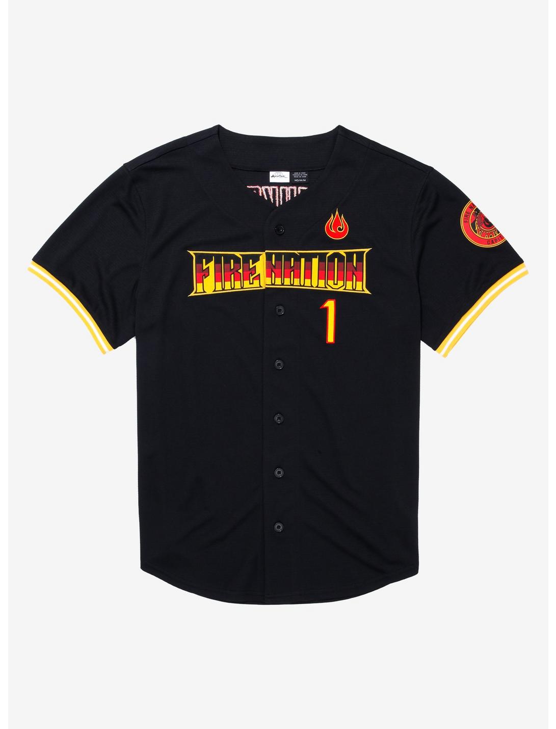 Avatar: The Last Airbender Fire Nation Baseball Jersey - BoxLunch Exclusive, BLACK, hi-res