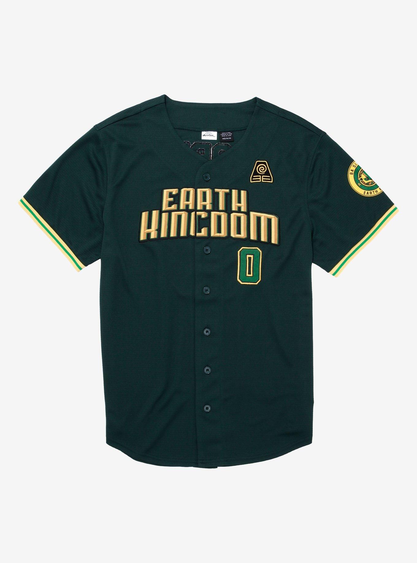 Avatar: The Last Airbender Earth Kingdom Baseball Jersey - BoxLunch Exclusive, GREEN, hi-res