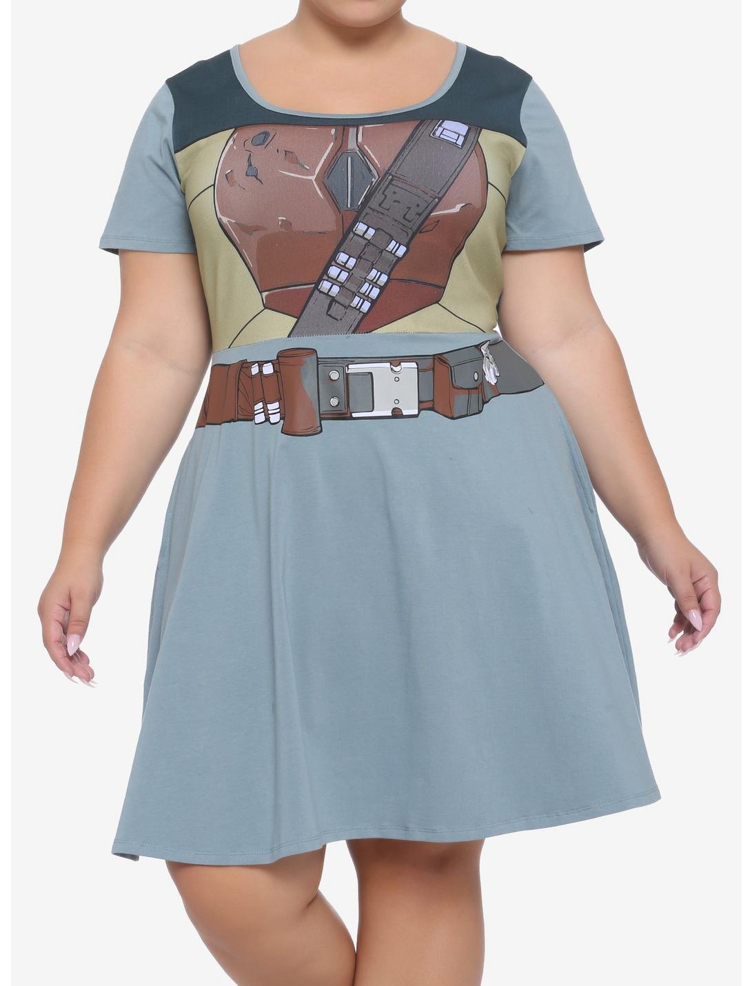 Star Wars The Mandalorian Bounty Hunter Skater Dress Plus Size, MULTI, hi-res