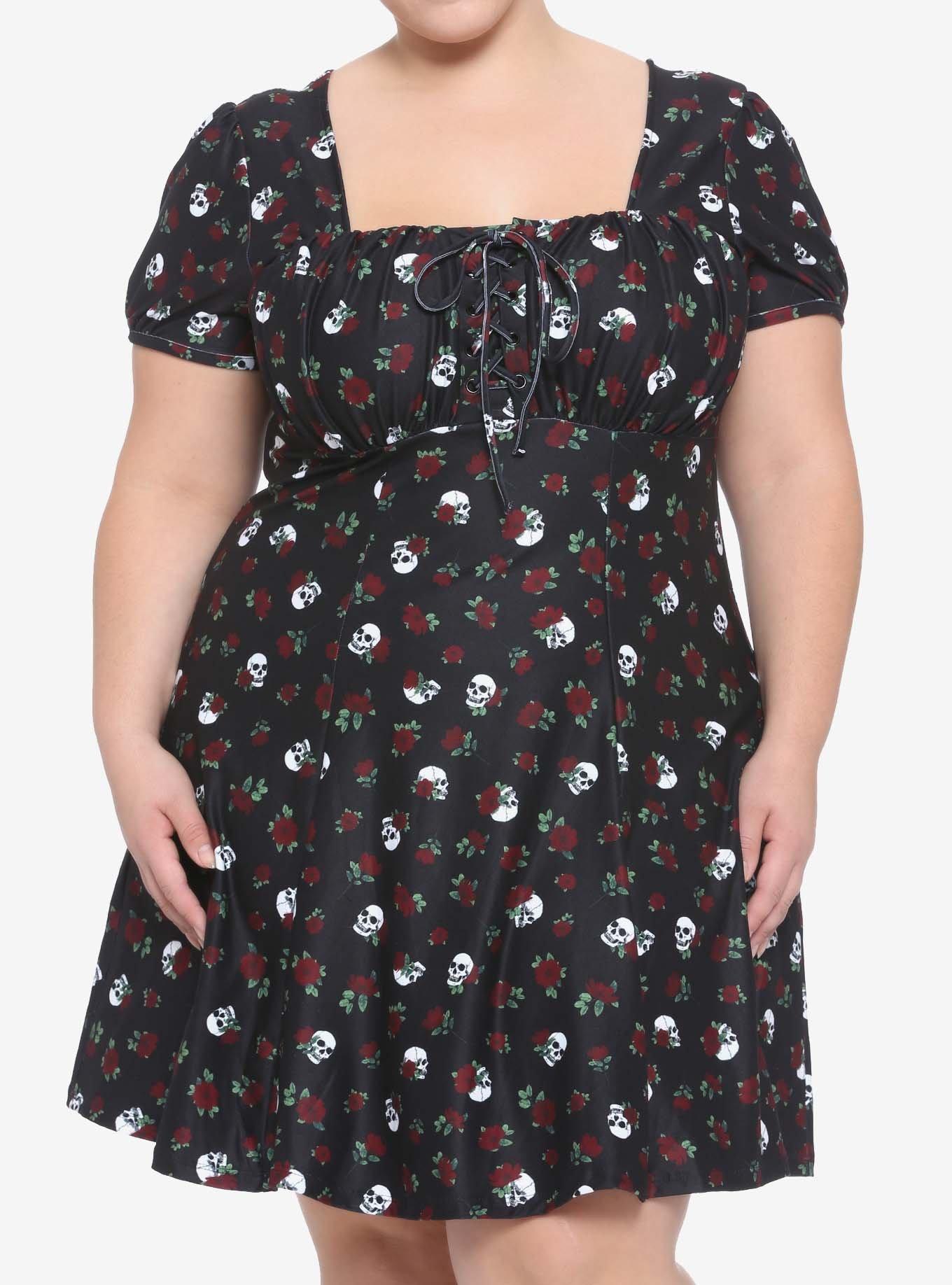 Skulls Roses Dress Plus Size