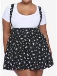 Black & White Bugs Suspender Skirt Plus Size, BLACK  WHITE, hi-res