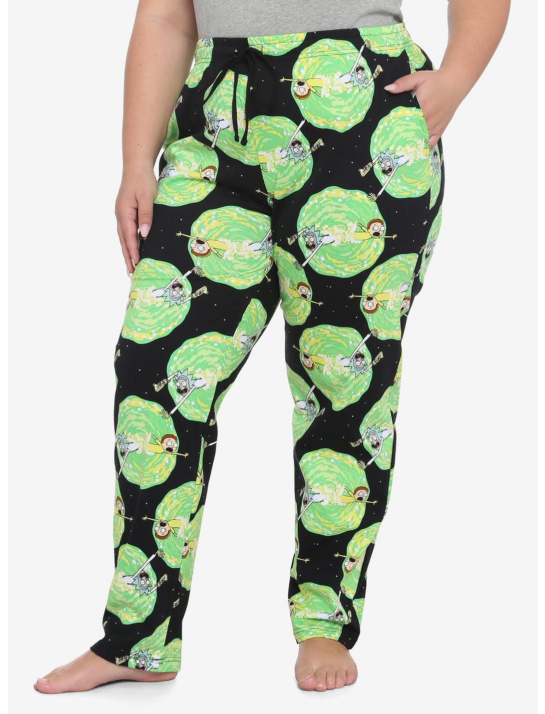 Rick And Morty Portal Girls Pajama Pants Plus Size, MULTI, hi-res
