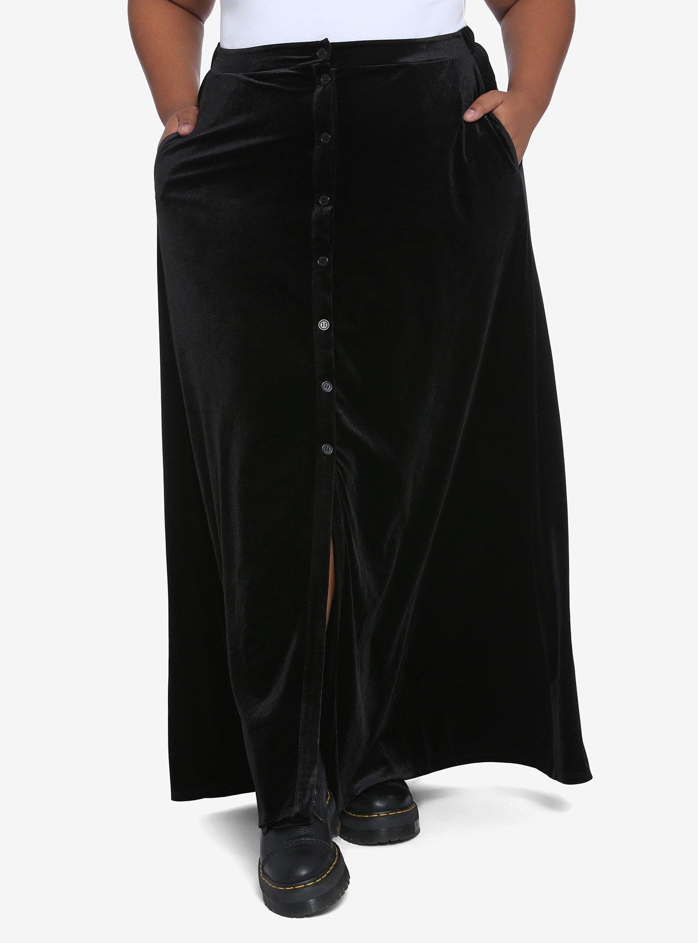 Plus size maxi skirt velvet sale