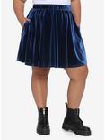 Blue Velvet Skater Skirt Plus Size, BLUE, hi-res