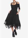 Black Harness & Cold Shoulder Maxi Dress, BLACK, hi-res
