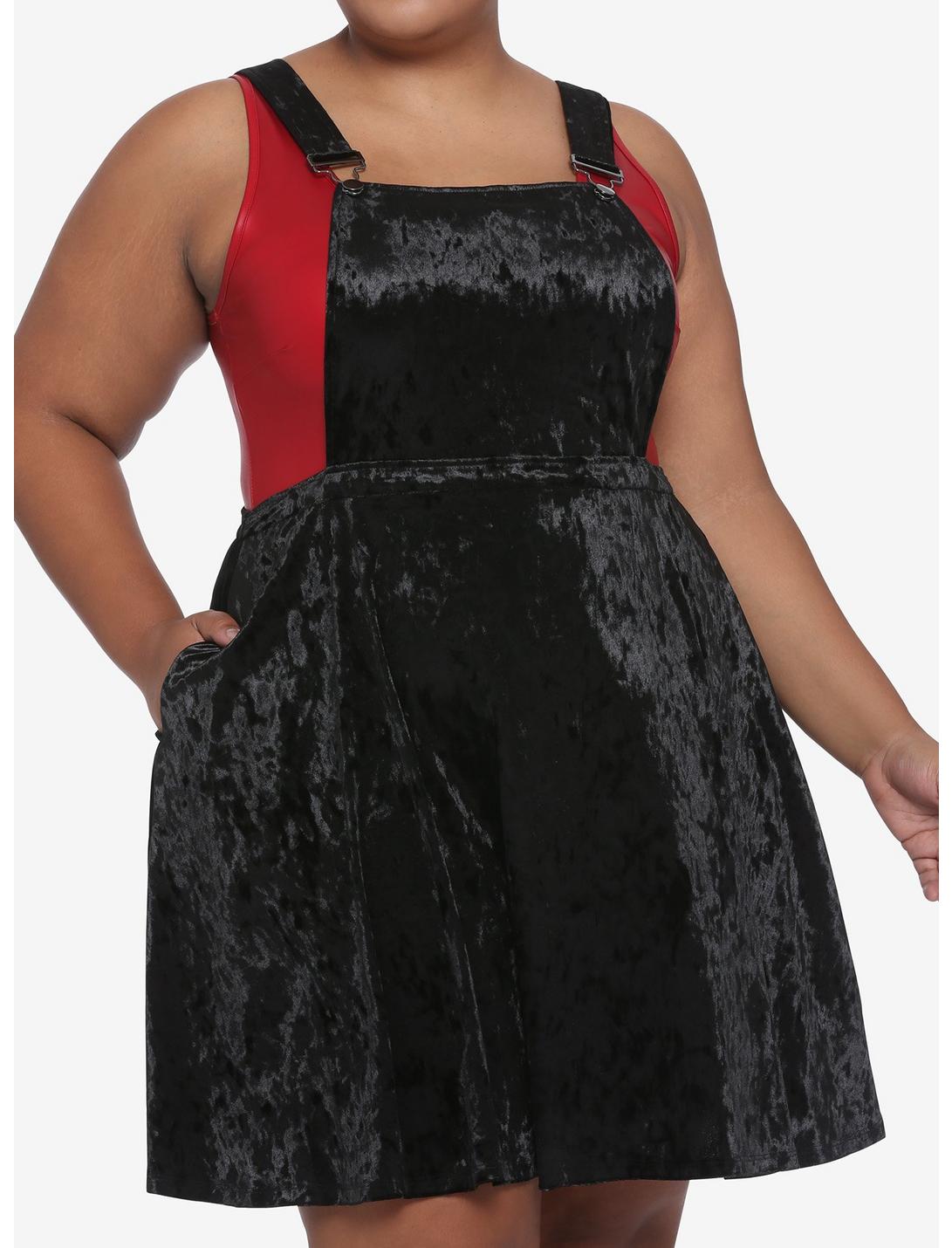 Black Velvet Skirtall Plus Size, BLACK, hi-res