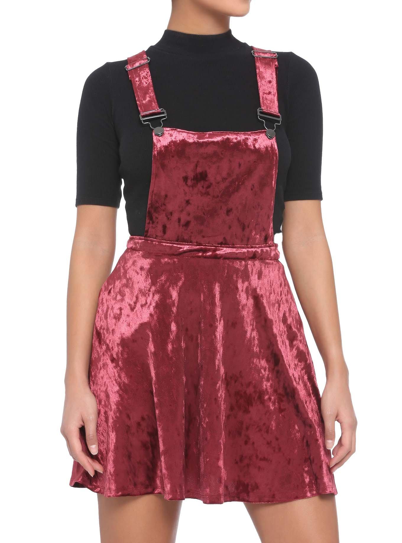 Burgundy Velvet Skirtall, BURGUNDY, hi-res