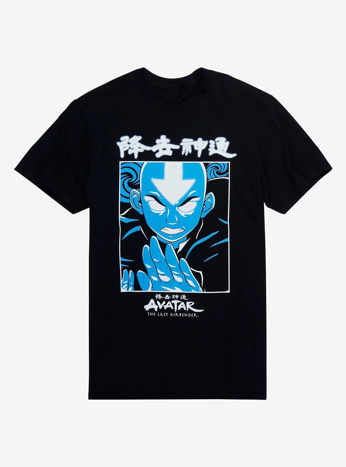 Avatar: The Last Airbender Blue & White Aang Portrait T-Shirt, BLACK, hi-res